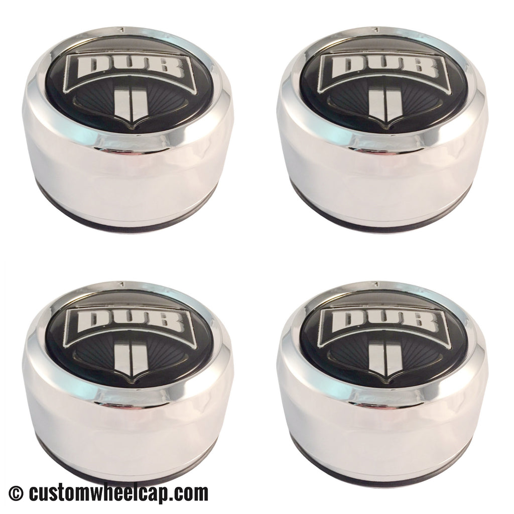 DUB Center Caps 1003-08 Chrome TALL Pop-In (Set of 4)