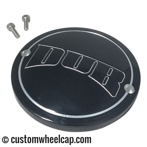 DUB Spinner Wheel Center Cap Aluminum Black and Machined