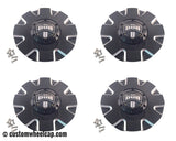 DUB Push Wheel Center Caps Gloss Black and Machined (Set of 4)