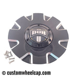 DUB Push Wheel Center Caps Gloss Black and Machined (Set of 4)