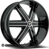 DUB Tremlo Wheel Center Cap M-861 Gloss Black With Chrome Accent