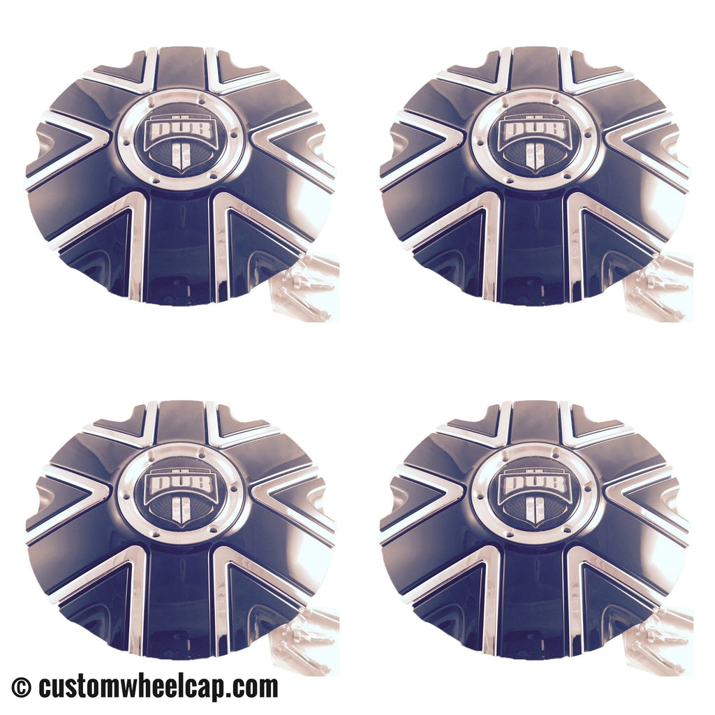 DUB Tremlo Wheel Center Cap M-861 Gloss Black With Chrome Accent (Set of 4)