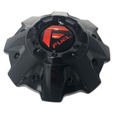 Fuel Off Road Center Caps 1001-63GBQ 5 & 6 Lug GLOSS Black with Red Logo (Set of 2)