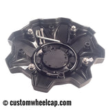 Fuel Off Road Center Caps 1002-53 8 Lug Flat Black with Chrome Rivets (Set of 4)