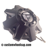 Fuel Off Road Center Caps 1002-53 8 Lug Flat Black with Chrome Rivets (Set of 4)