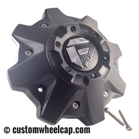 Fuel Off Road Center Cap 1002-53 8 Lug Flat Black with Chrome Rivets ...