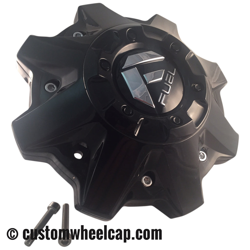 Fuel Off Road Center Cap 1002-53GB 8 Lug Gloss Black with Chrome Rivet ...