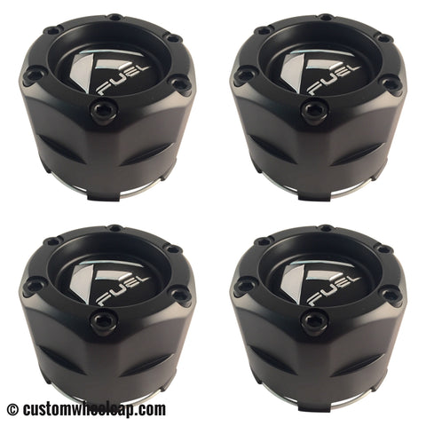 Fuel Off Road Center Caps 1003-47 Flat Black Snap-In (Set of 4)