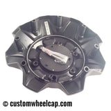 Fuel Off Road Center Caps 1002-40 + 1002-41 Flat Black with Chrome Rivets Rear Dually (Set of 2)
