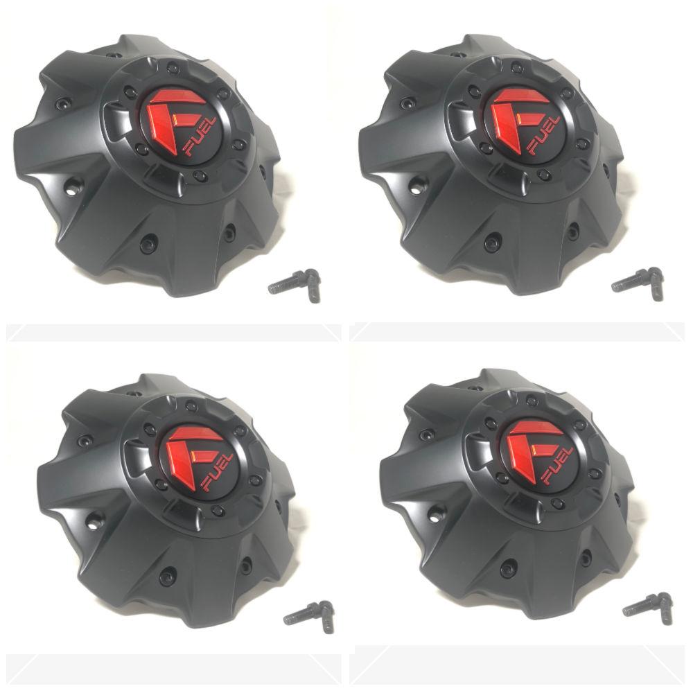 thumbnail image 2 of Fuel Off-Road 1001-63MBQ Matte Black & Red Center Cap – Fits 4/5/6/8 Lug Maverick Rims, 8" Diameter 2 of 5