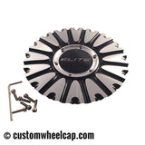 Elite Monarch Wheel Center Caps CAP M-796 SL1108-02 Black/Machined Aluminum (Set of 4)