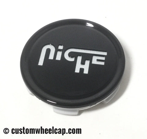 Niche Center Cap 1003-22 M-773 Gloss Black with Silver Logo